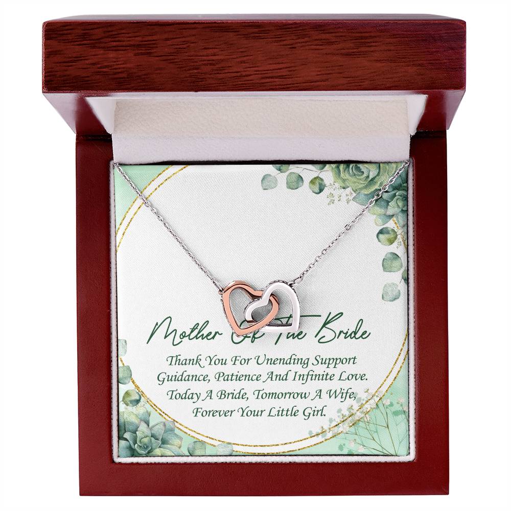 Mother Of The Bride Interlocking Hearts Necklace Message Card