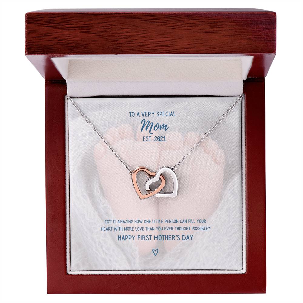 To A Very Special Mom - Mother'S Day Two Hearts Necklace Interlocking Hearts Necklace