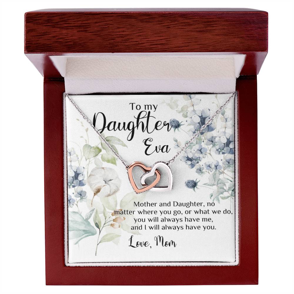 To My Daughter Interlocking Hearts Necklace