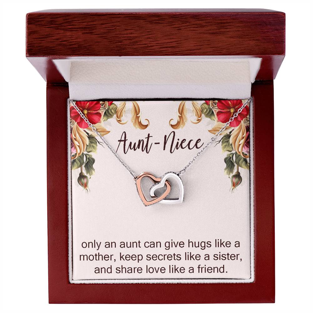 Aunt-Niece Necklace Niece-Aunt Gift Aunt And Niece Jewelry Birthday And Christmas Gift For Auntie Interlocking Hearts Necklace