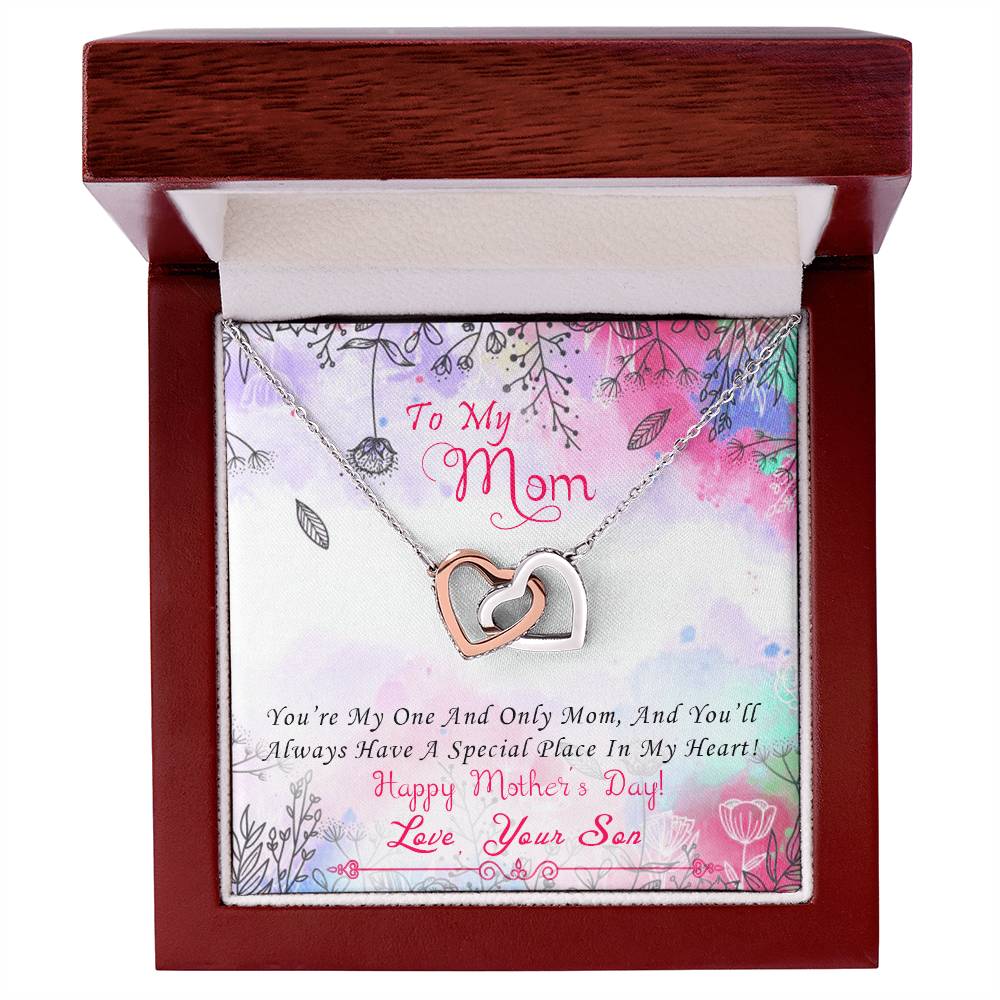 To My Beautiful Mom Necklace Mothersday Gift From Daughter Mom Gift From Son Mom Necklace Mom Birthday Gift Mother'S Day Necklace Interlocking Hearts Necklace
