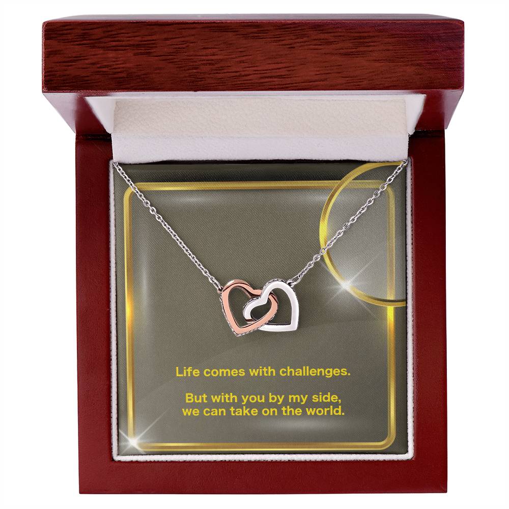 Take On The World Interlocking Hearts Necklace