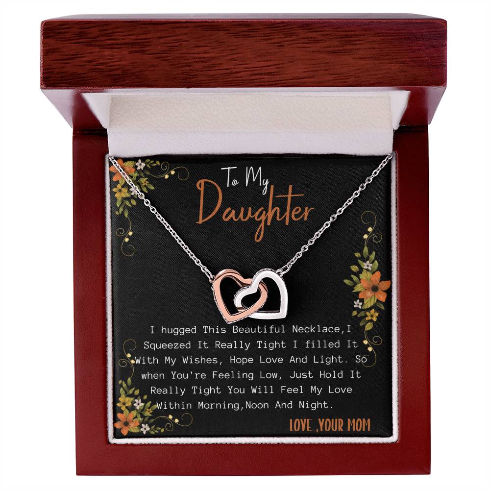 Gift For Daughterdouble Hearts Necklace For Daughter Interlocking Hearts Necklace