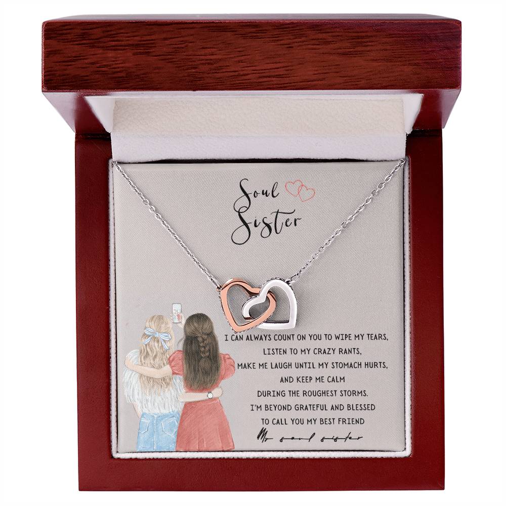 Soul Sister - Joined Hearts Necklace Interlocking Hearts Necklace