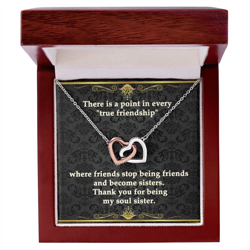 Interlocking Hearts Necklace - Eudora Collection - Soul Sisters Bond Necklace