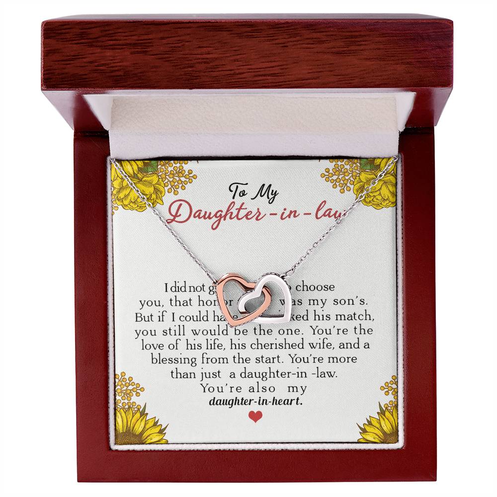 To My Daughter-In-Law You'Re Also My Daughter In Heart Interlocking Hearts Necklace