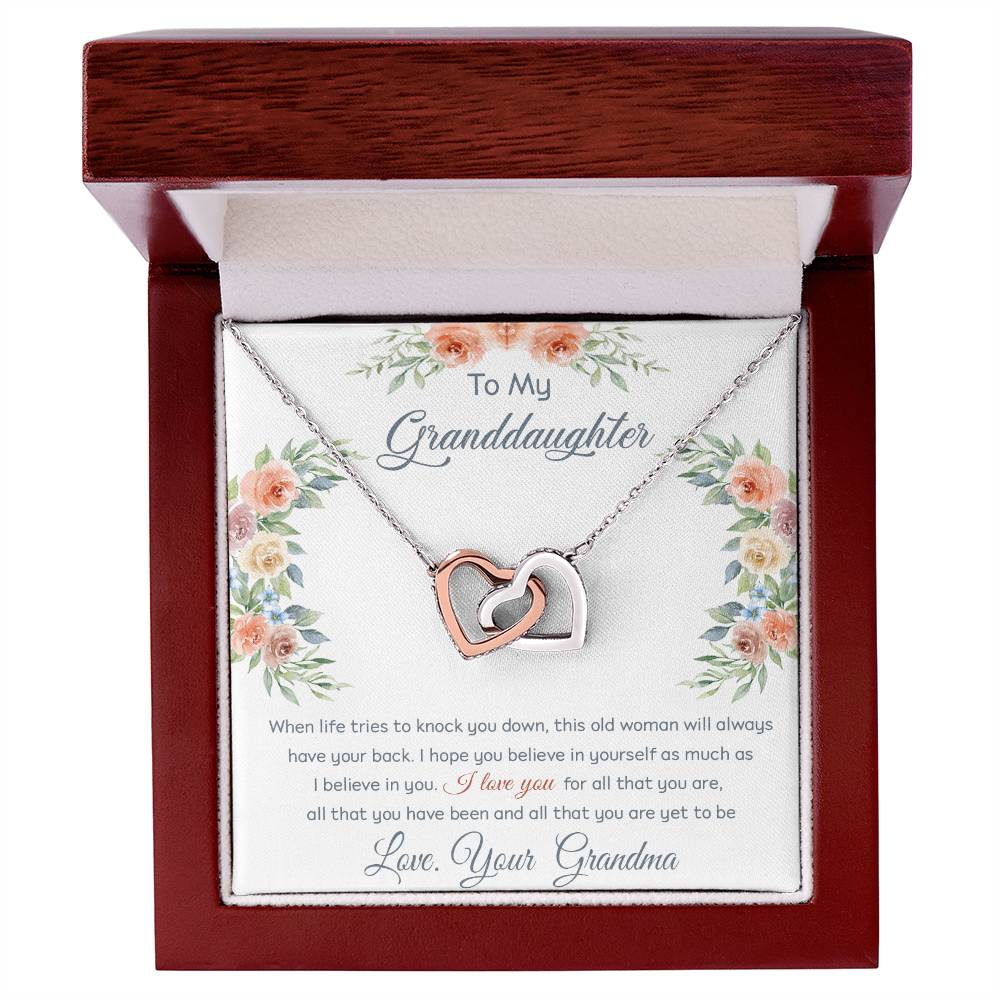 I Love You - Best Gift For Granddaughter Interlocking Hearts Necklace