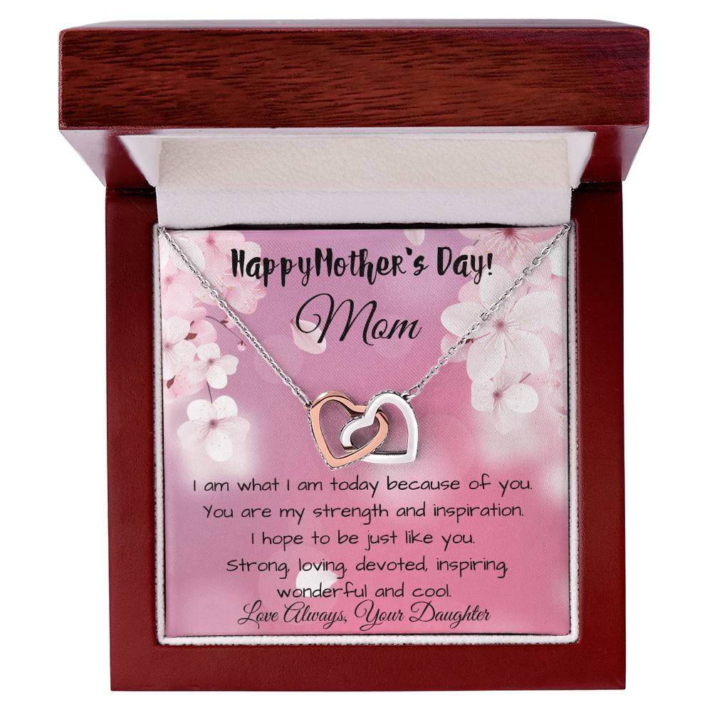 Gift For Mom From Daughter An Eternal Bond Interlocking Hearts Necklace