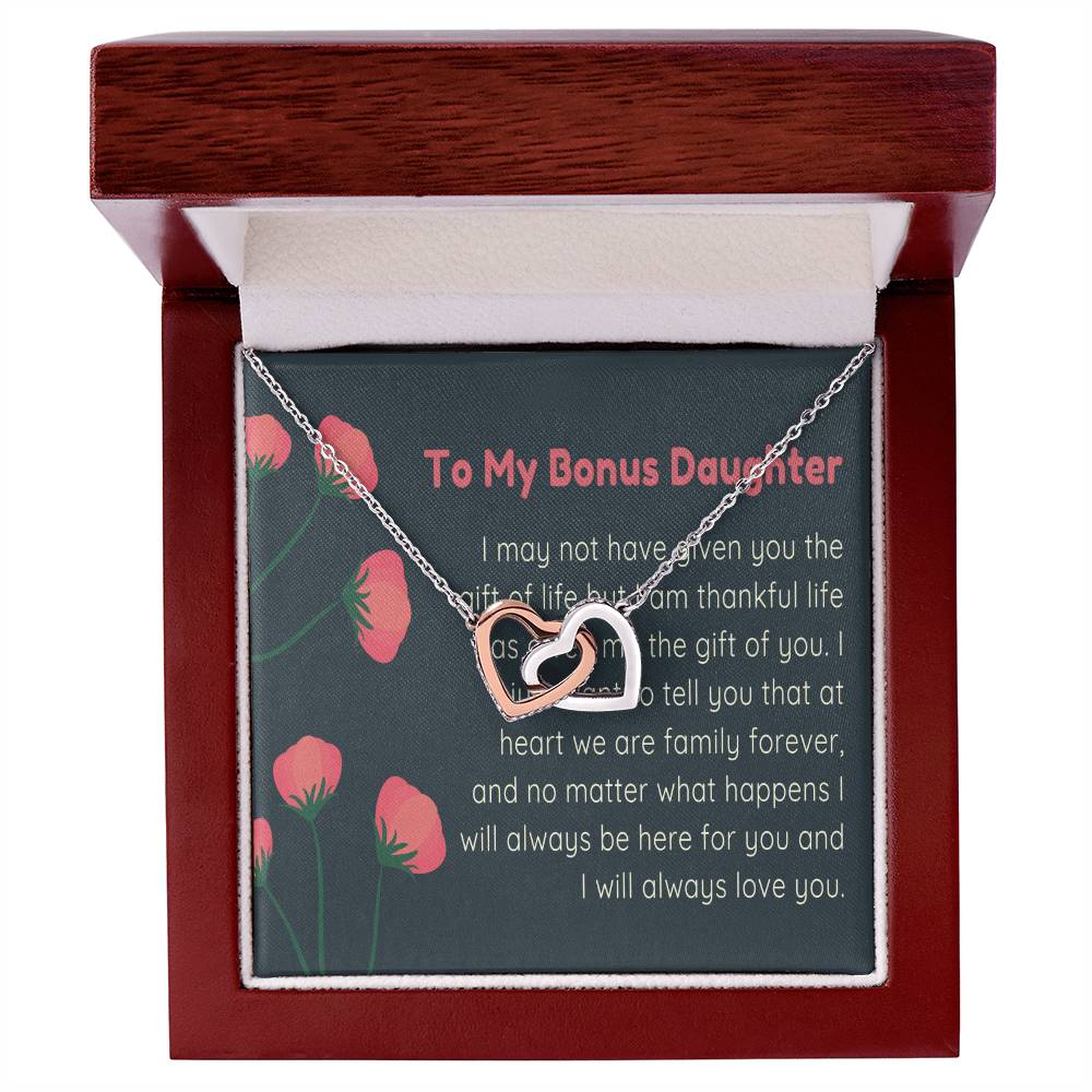 Bonus Daughter Step Daughter Gift Bonus Daughter Necklace Stepdaughter Interlocking Hearts Necklace