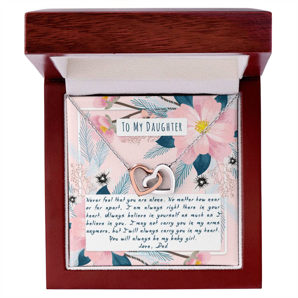 To My Daughter Interlocking Hearts Necklace