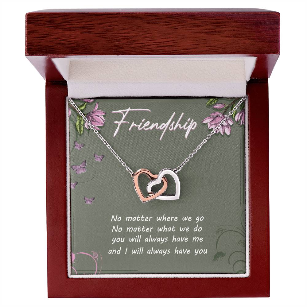 Friendship Interlocking Hearts Necklace Message Card