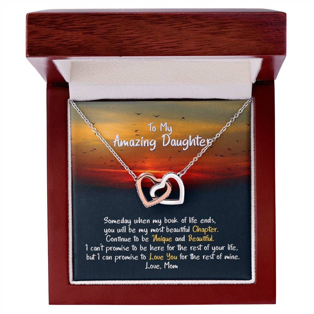 Daughter My Beautiful & Unique Chapter - Hearts Necklace Interlocking Hearts Necklace