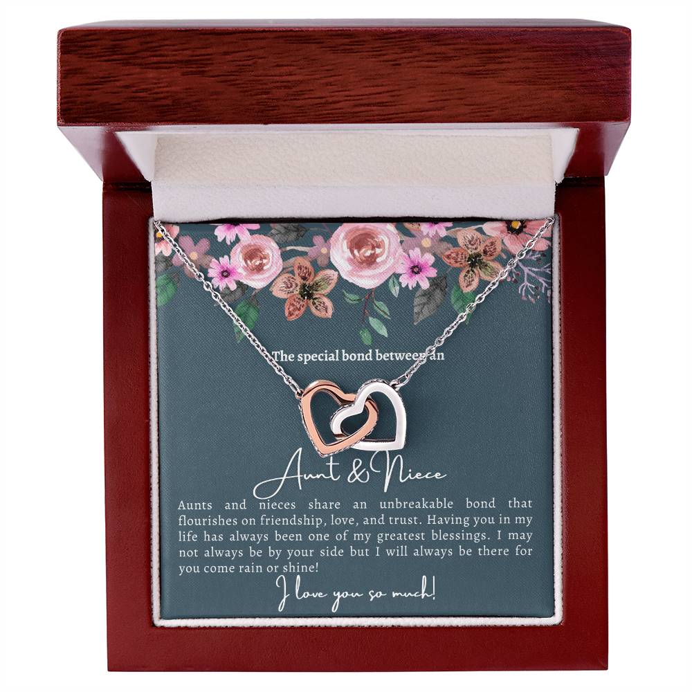 Aunt And Niece Special Bond Linked Hearts Necklace Interlocking Hearts Necklace