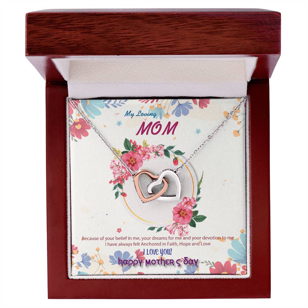 To My Mom Interlocking Hearts Necklace