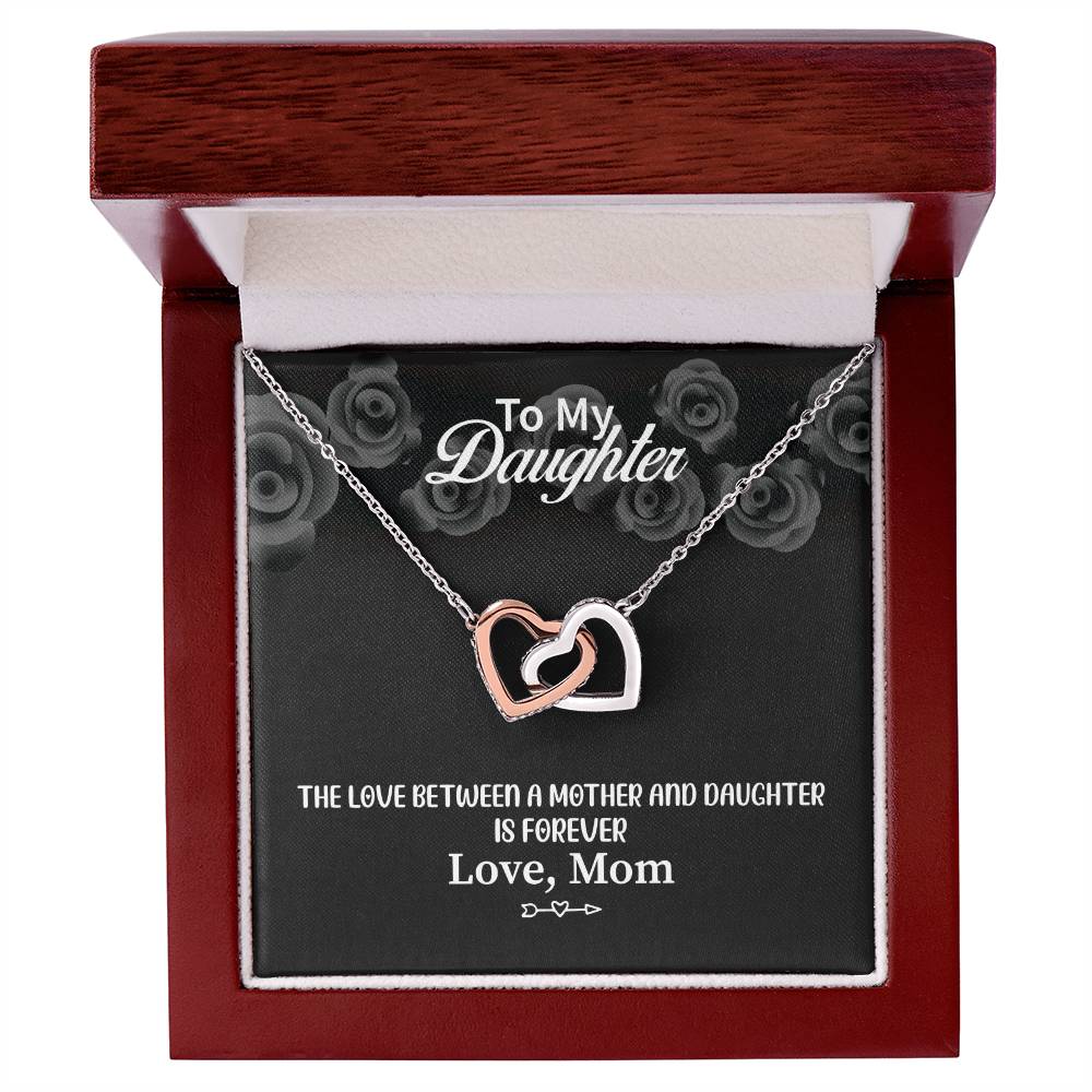 To My Daughter From Mom Interlocking Hearts Necklace Mother To Daughter Gift Birthday Gift To Daughter From Mom Daughter Necklace