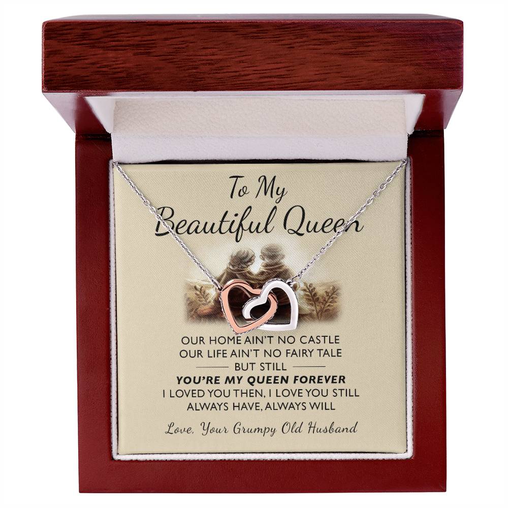 To My Queen - I Loved You Then Interlocking Hearts Necklace