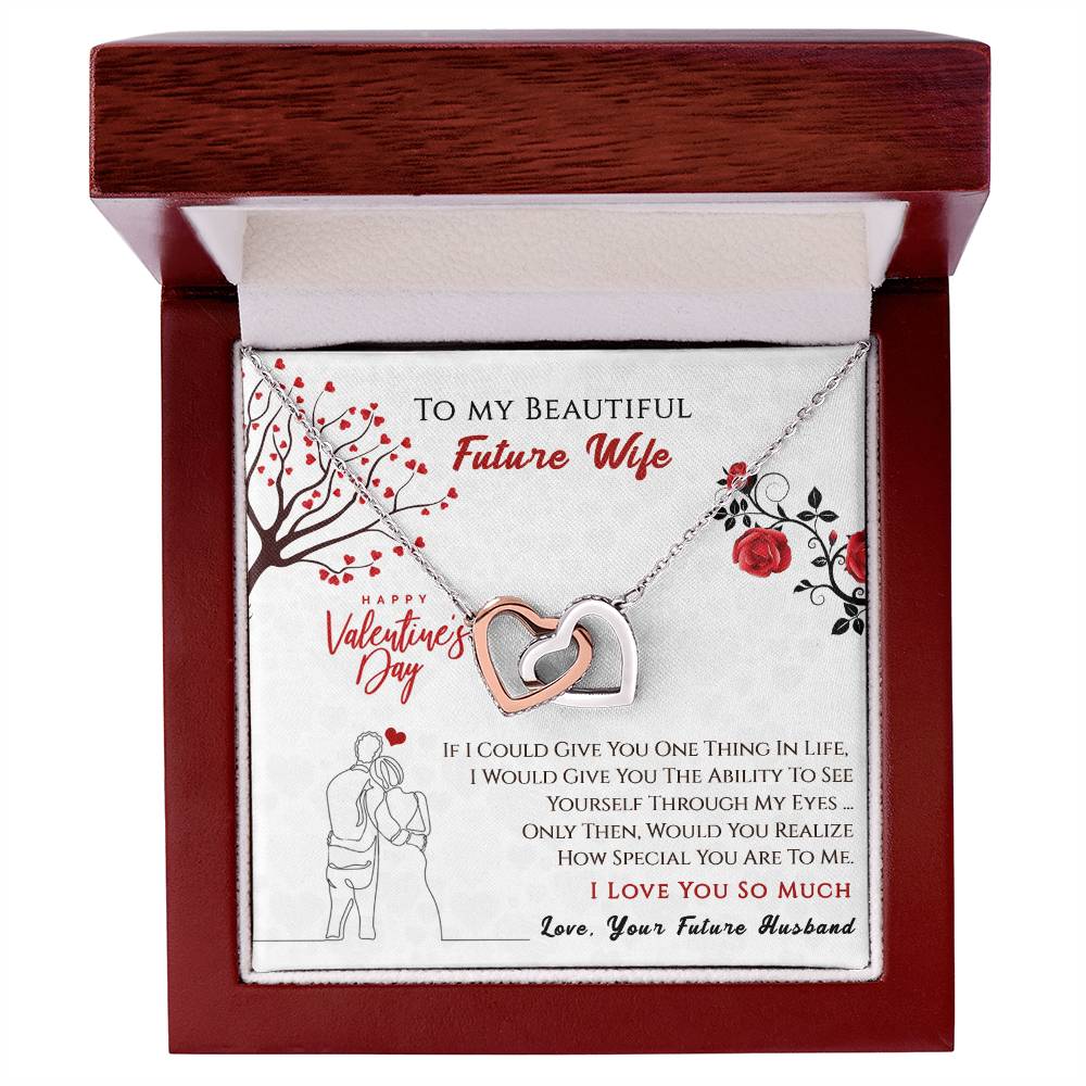 To My Beautiful Future Wife - Interlocking Hearts Necklace Gift Set - I Love You So Much