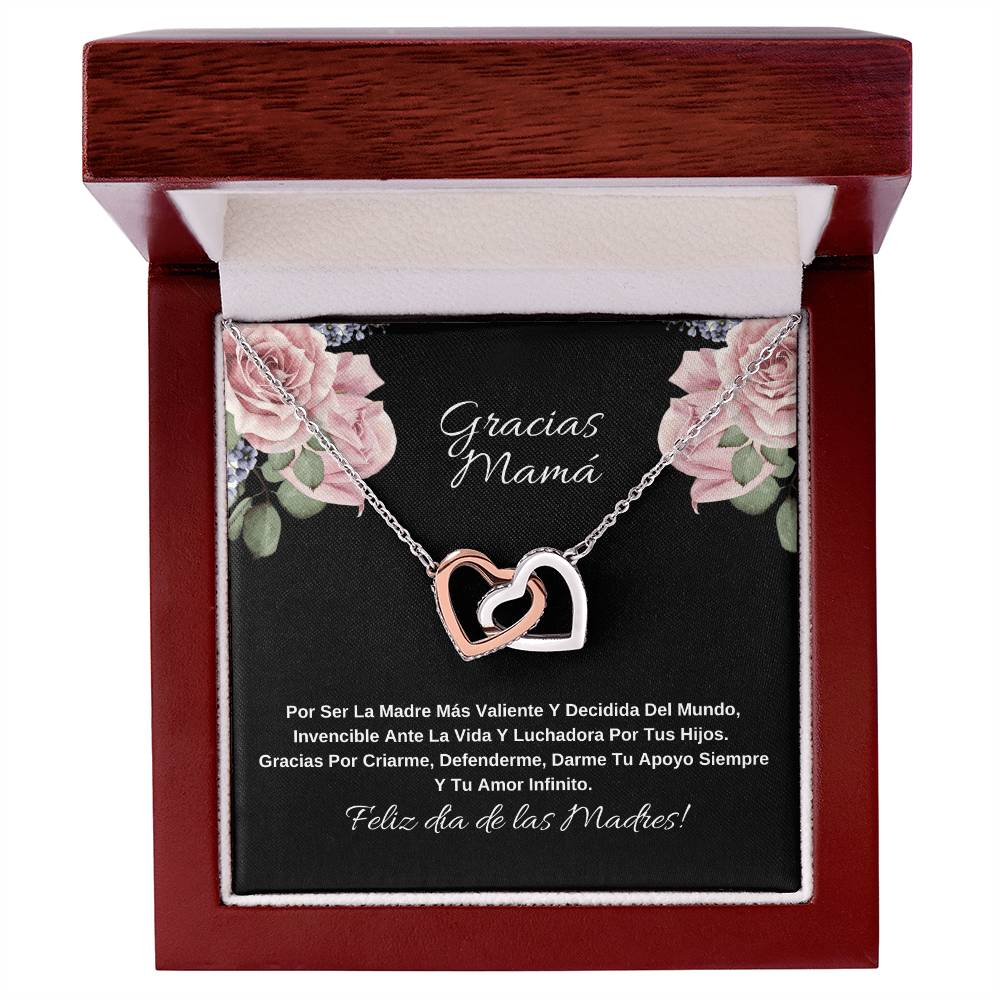 Gracias Mama Por Ser La Madre Más Valiente Y Decidida Del Mundo Interlocking Hearts Necklace
