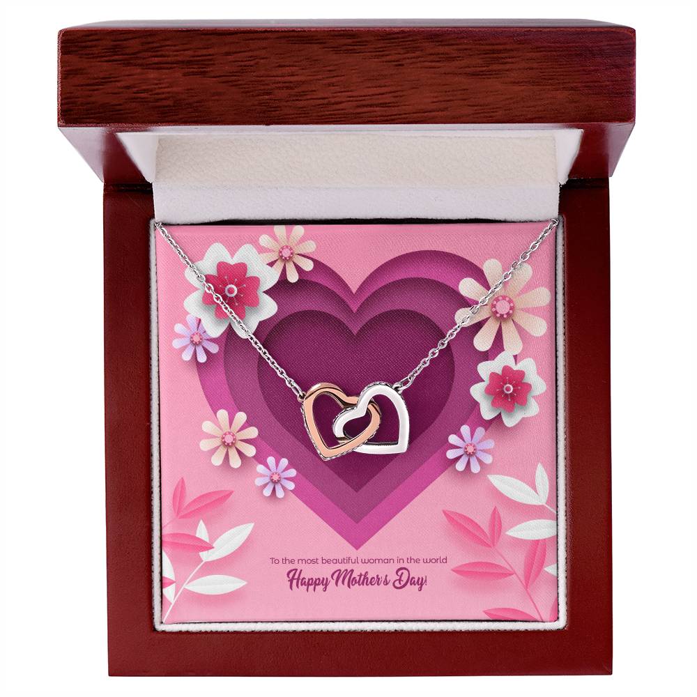 Most Beautiful Woman In The World Interlocking Hearts Necklace