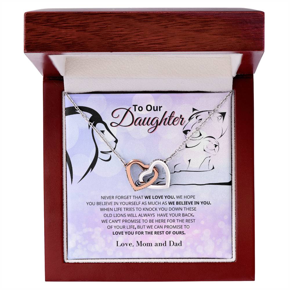 To Our Daughter - Never Ending Love - Necklace Interlocking Hearts Necklace
