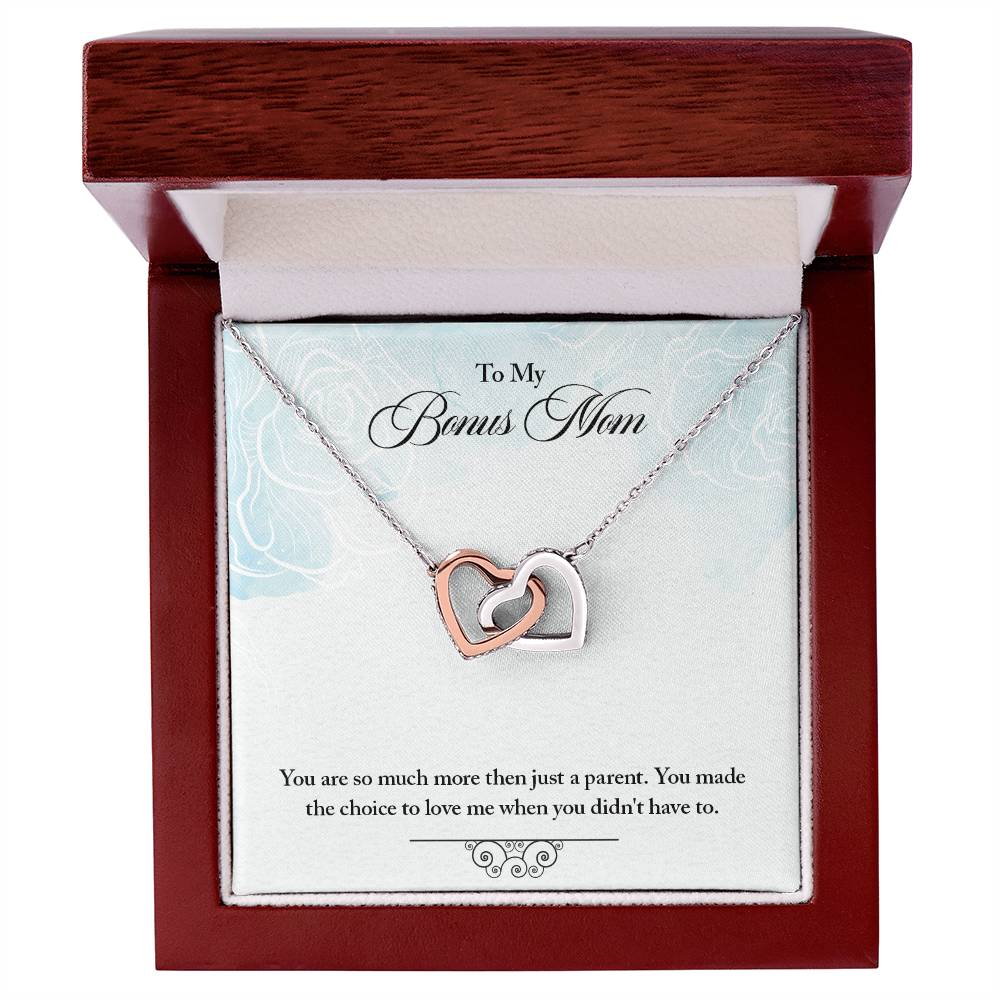 To My Bonus Mom Interlocking Hearts Necklace