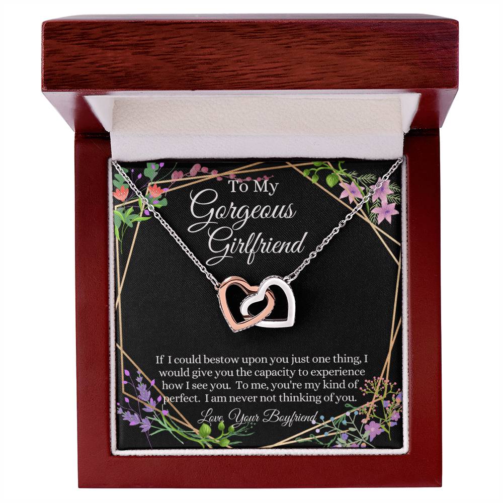 Gorgeous Girlfriend Linked Hearts Necklace Gift From Boyfriend Interlocking Hearts Necklace