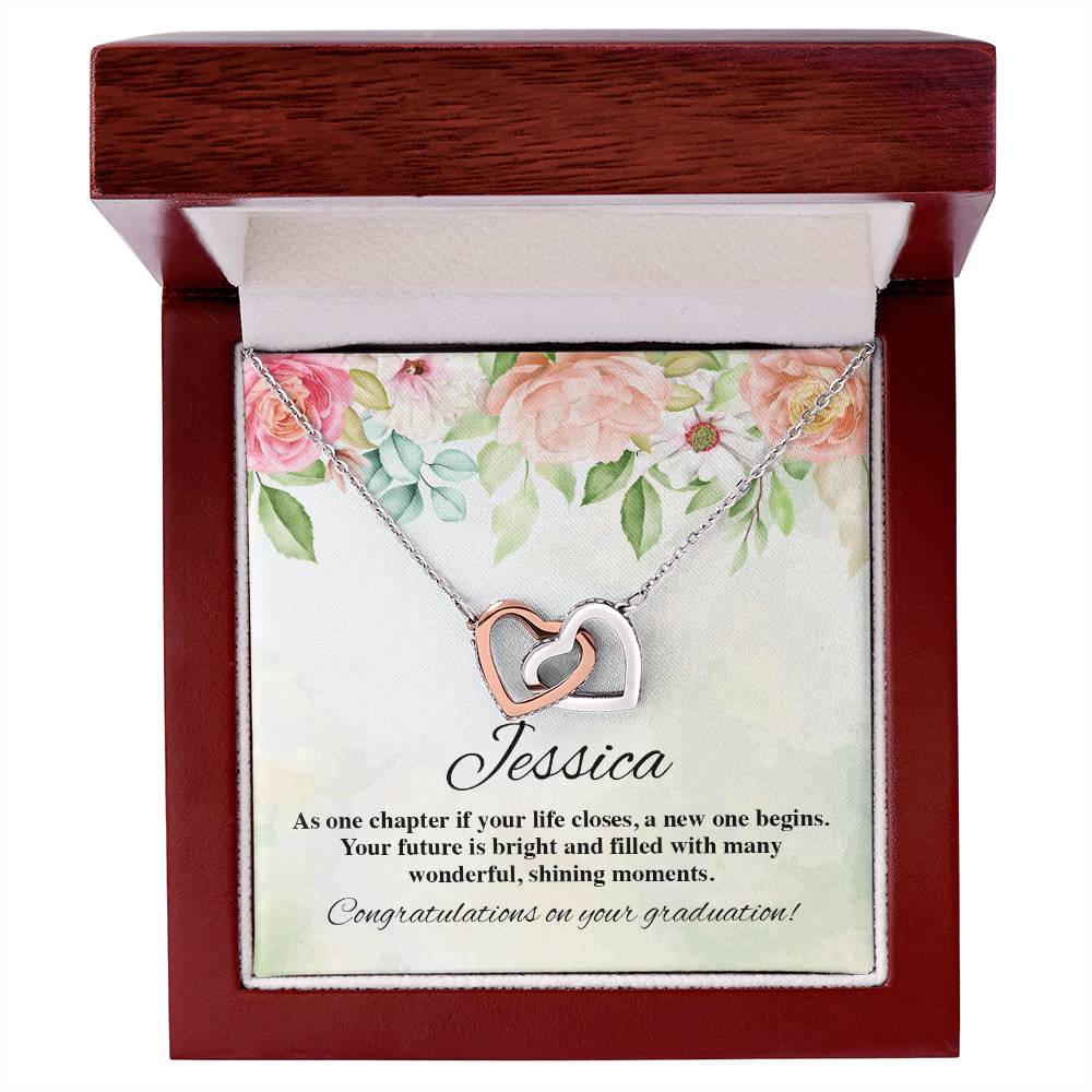 On Your Graduation Necklace Interlocking Hearts Necklace