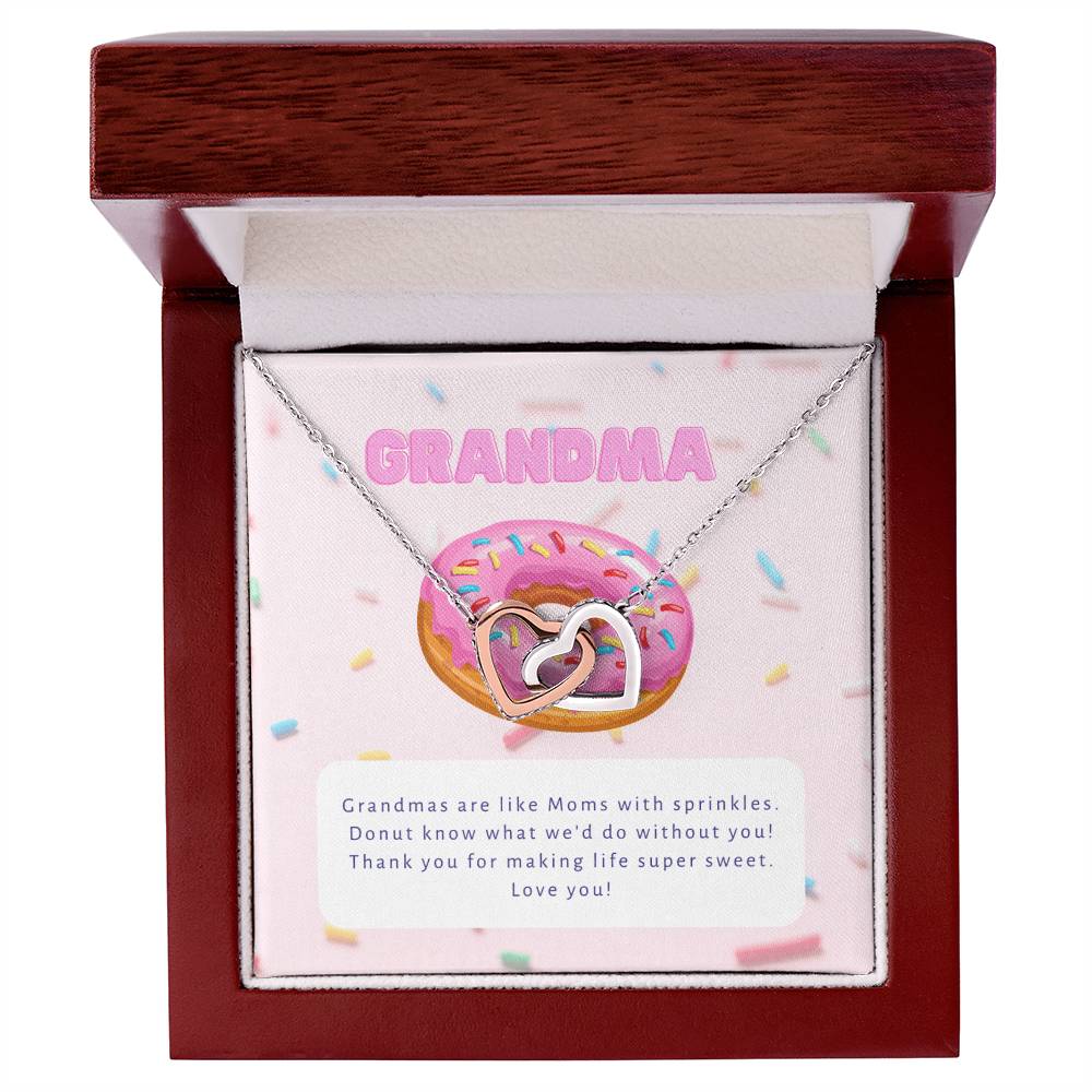 Donut Know What We'D Do Without You Interlocking Hearts Necklace