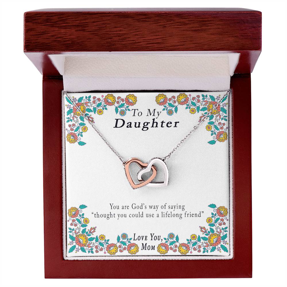 Mother-Daughter 'Your Are God'S Way' Necklace Interlocking Hearts Necklace