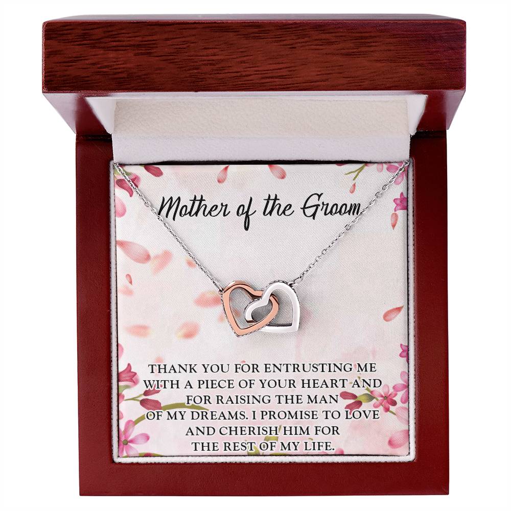 Mother In Law Wedding Gift From Bride Mother In Law Birthday Gifts Mother In Law Wedding Day Gifts Mother Of The Groom Hearts Necklace Interlocking Hearts Necklace