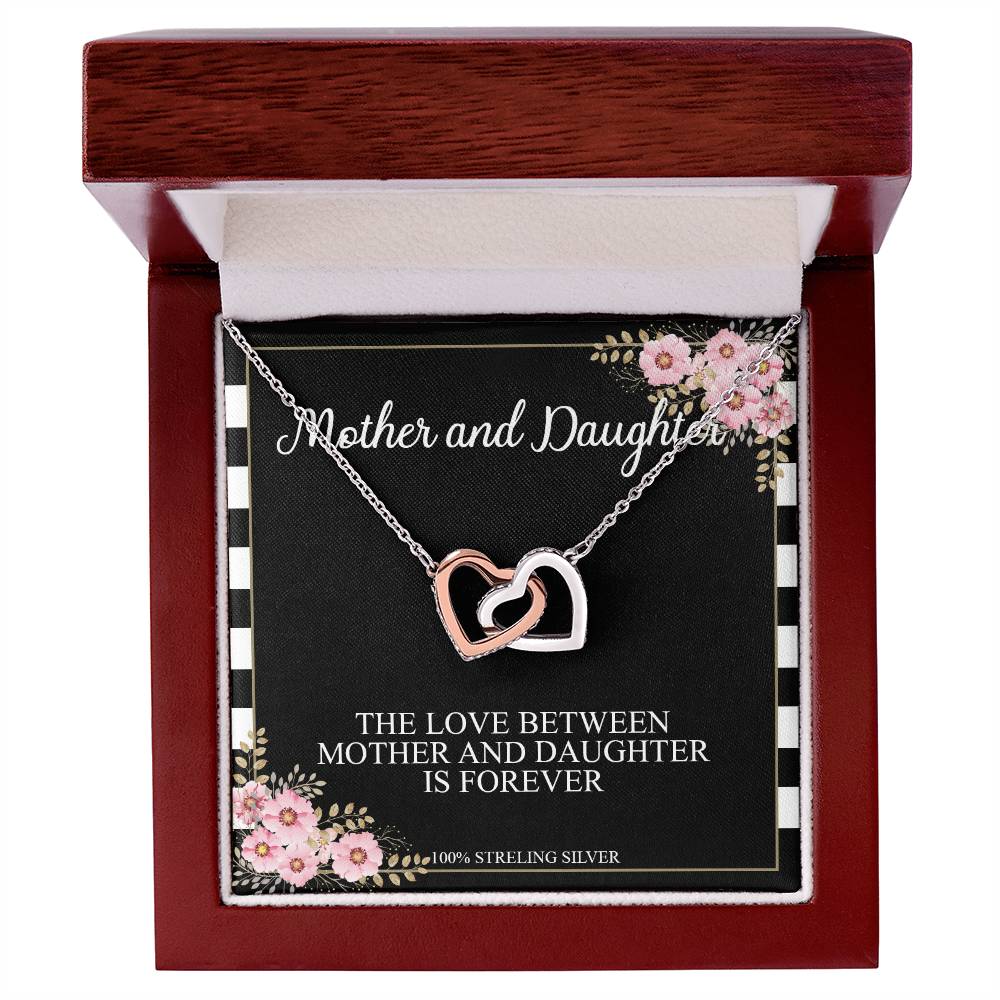 Mother And Daughter Love - Princess Love For Mom - Mother Love For Daughter Interlocking Hearts Necklace