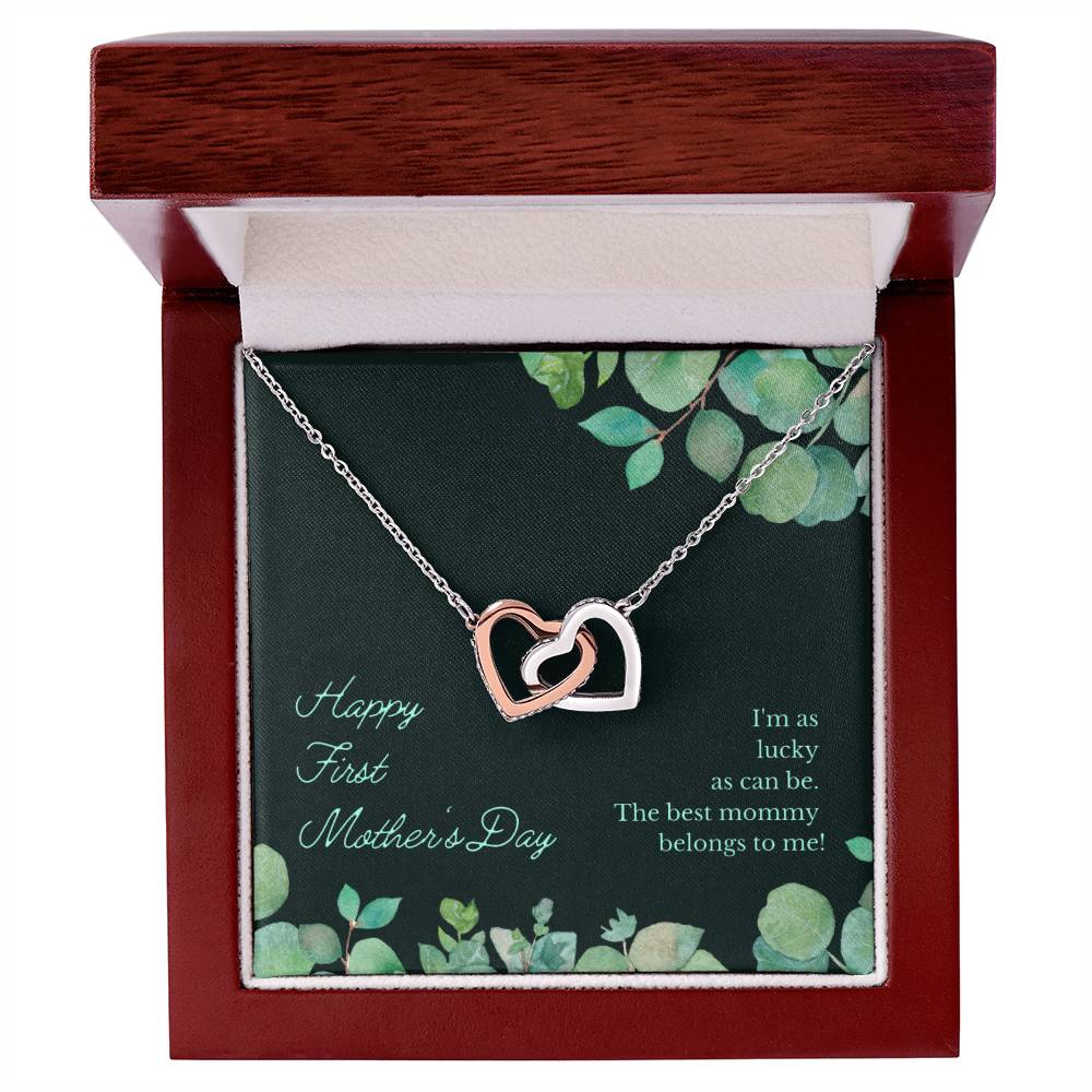 The Best Mommy Necklace Gift Two Hearts Necklace Mother'S Day Gift For Mom Interlocking Hearts Necklace