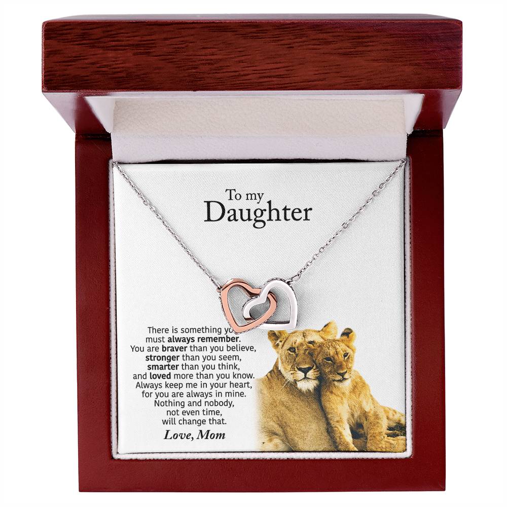 To My Daughter From Mom - Interlocking Hearts Necklace - Always Remember