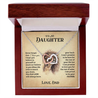 To My Daughter Necklace Gift For Daughter From Dad Christmas Gift Daughter Jewelry Interlocking Hearts Necklace