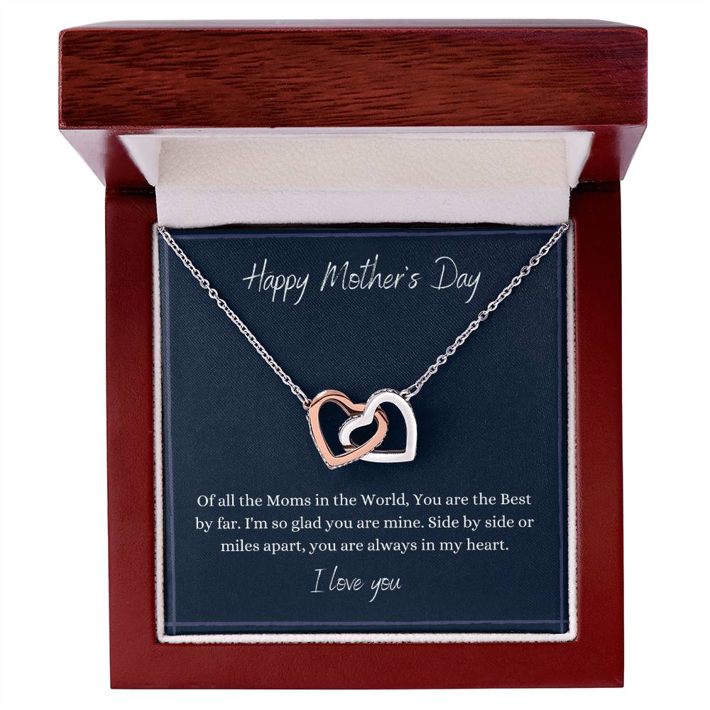 Happy Mother'S Day - Connected Hearts Necklace Interlocking Hearts Necklace