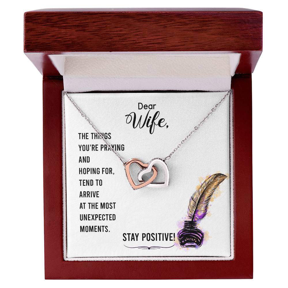 To Dear Wife Interlocking Hearts Necklace