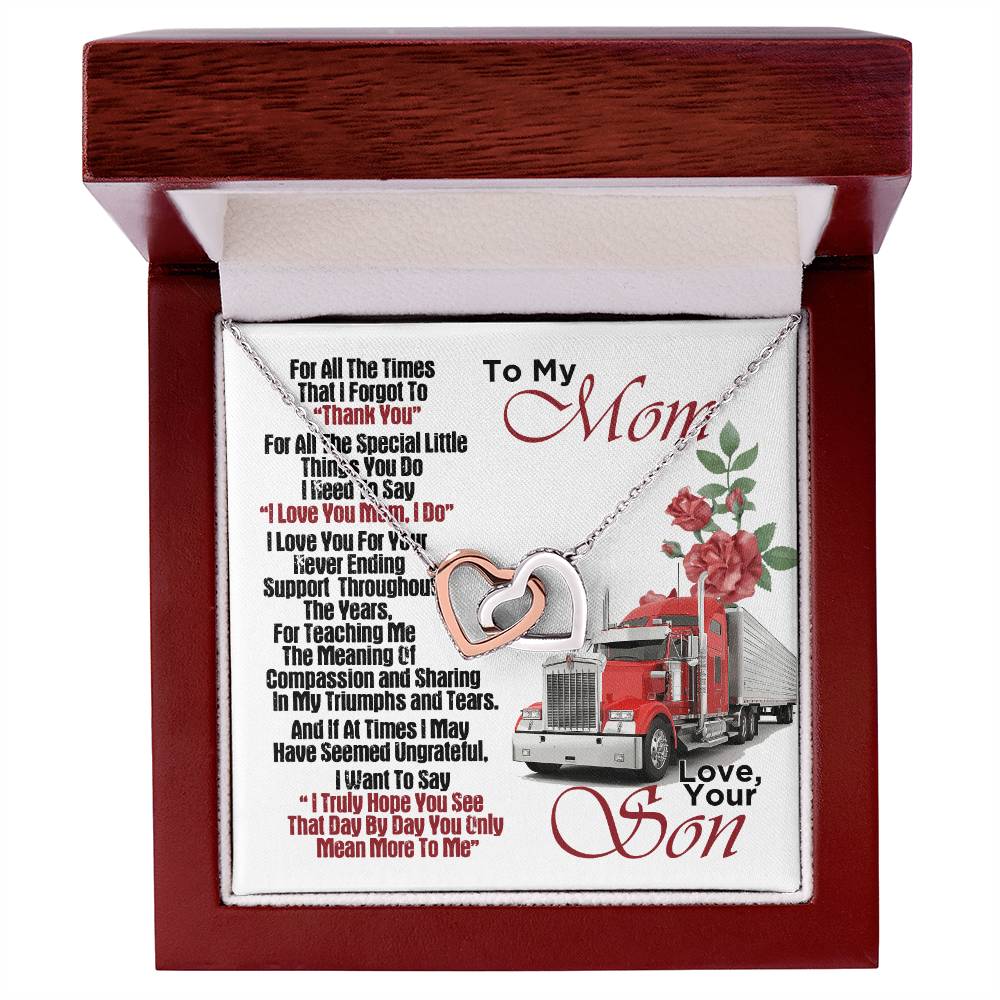 Trucker'S Mom- Interlocking Heart Necklace Interlocking Hearts Necklace