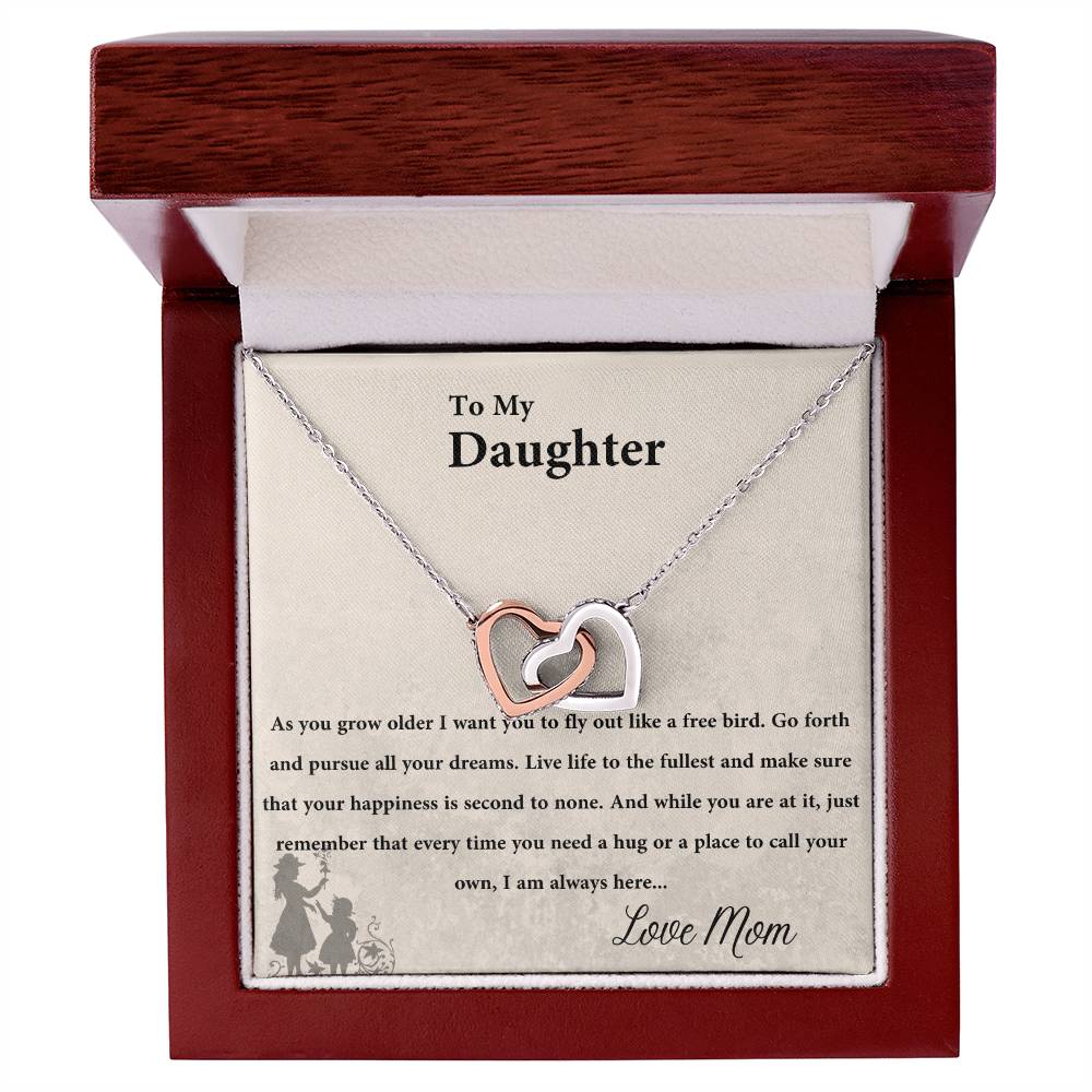 To My Daughter Interlocked Necklace Interlocking Hearts Necklace