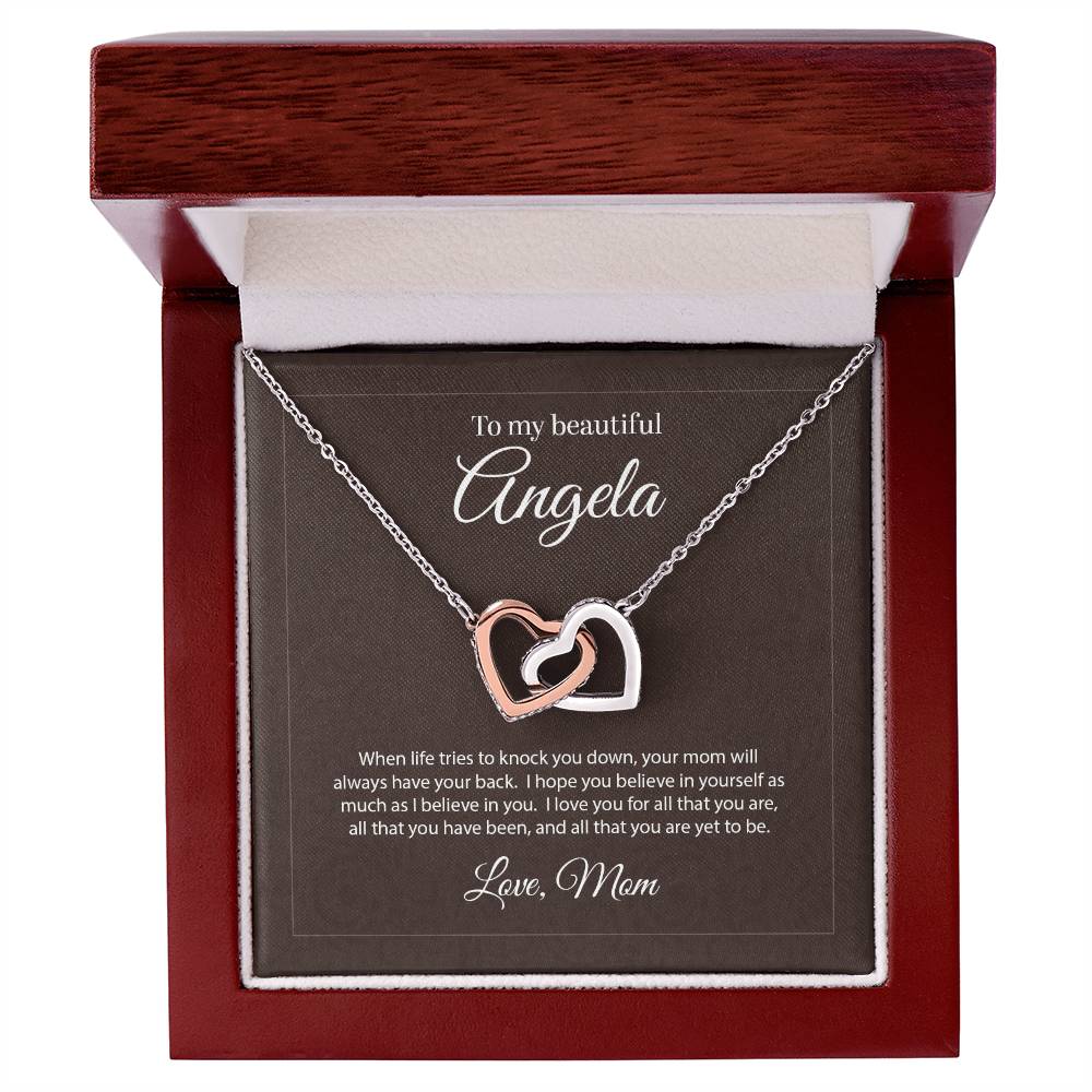Personalized Heart Necklace And Jewelry Box Interlocking Hearts Necklace