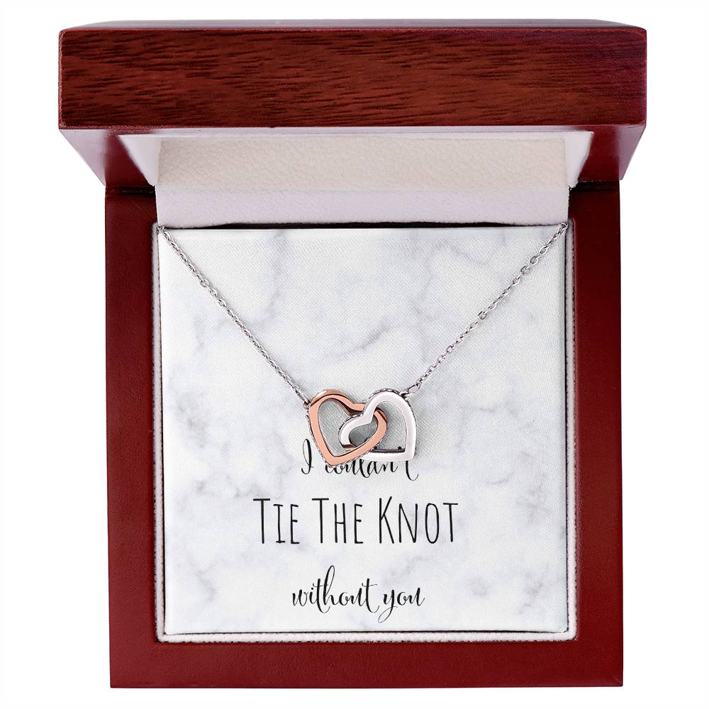 I Can'T Tie The Knot Without You - Silver Interlocking Hearts Necklace