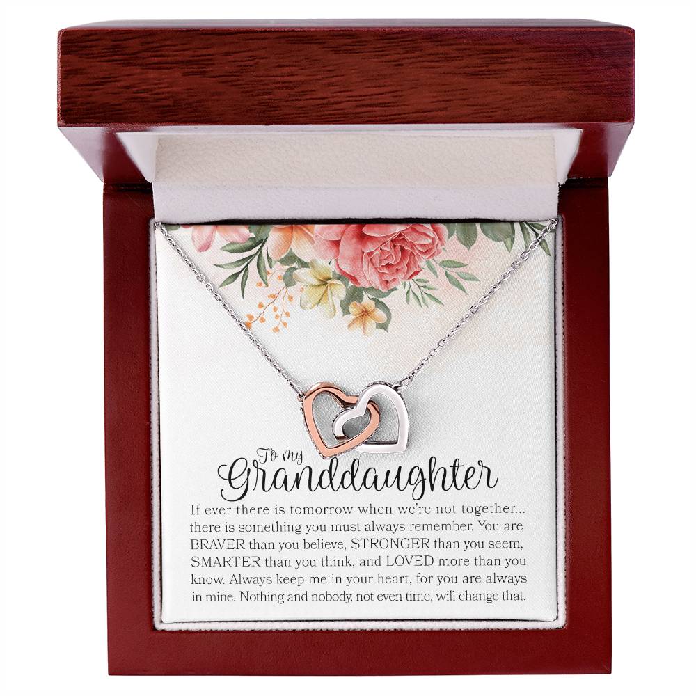 To My Granddaughter Necklace Gift For Granddaughter Granddaughter Graduation Gift Interlocking Hearts Necklace