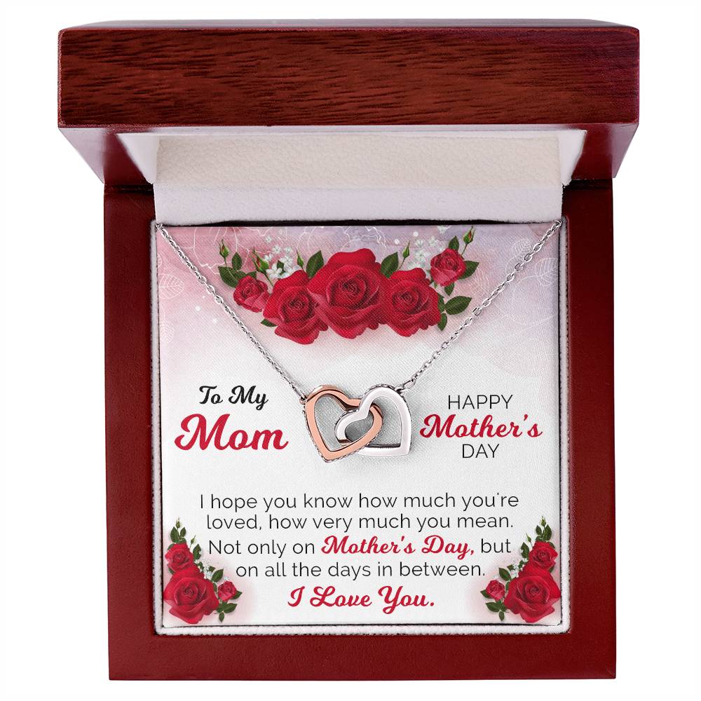 Happy Mother'S Day Gift From Daughter Interlocking Hearts Necklace