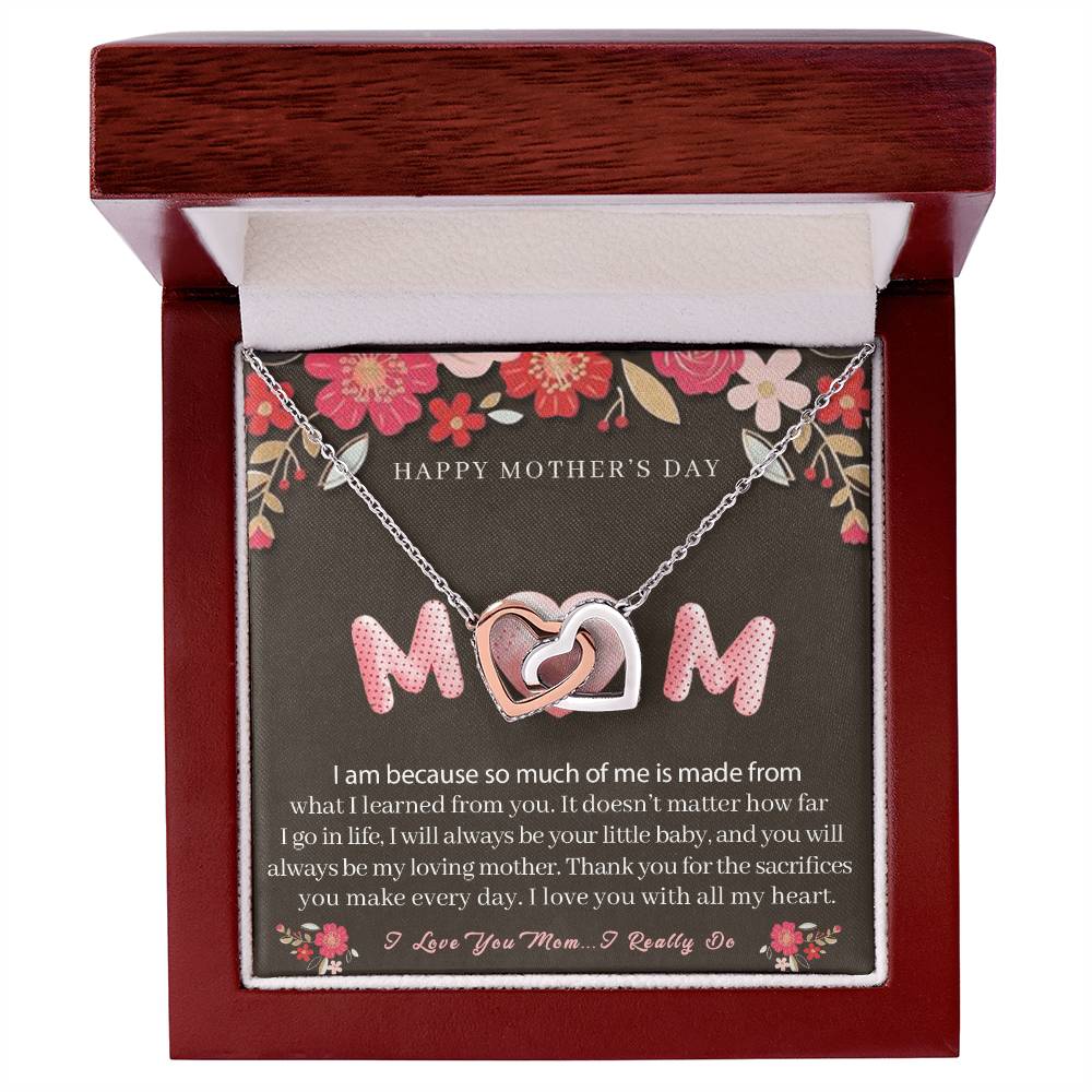 Unique Necklace Gift For Mom Interlocking Hearts Necklace