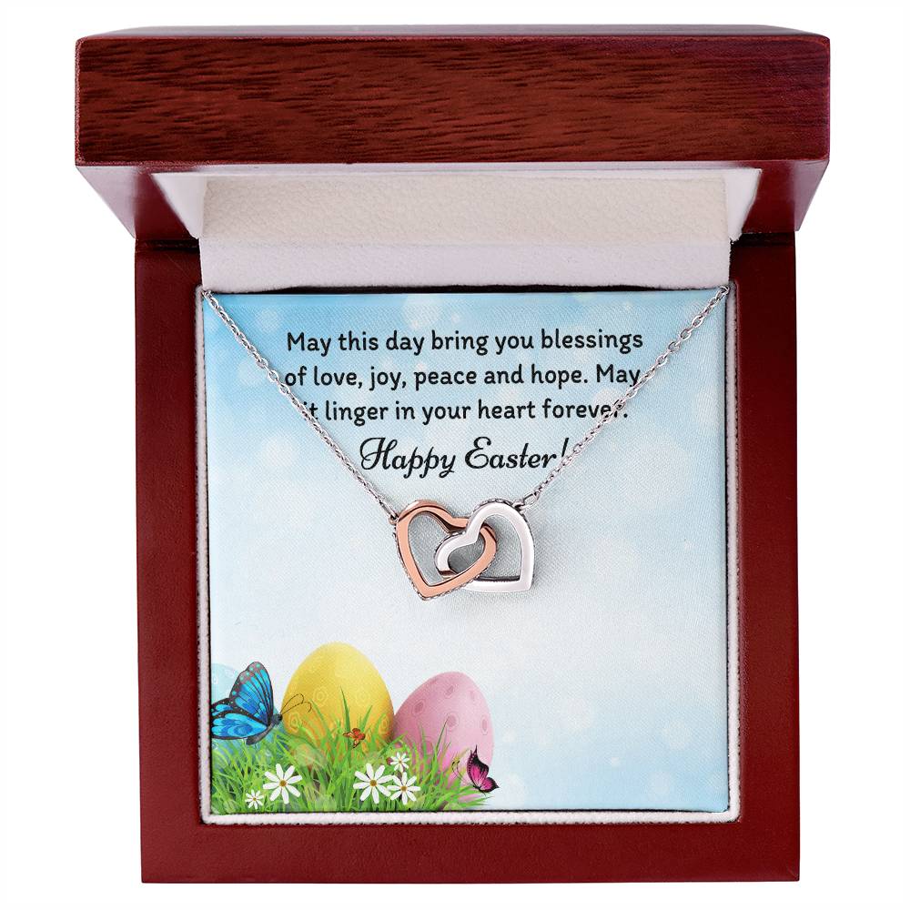 Happy Easter Gifts Interlocking Hearts Necklace