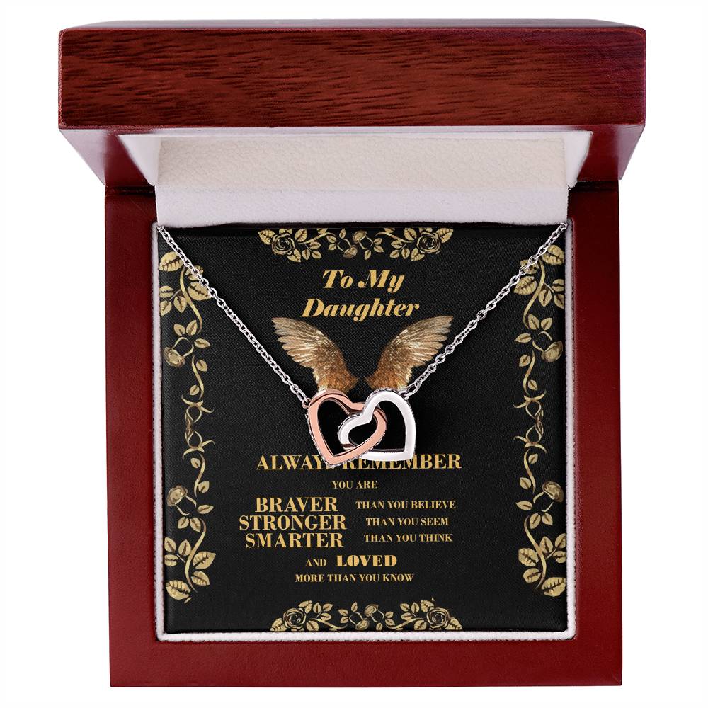 To My Daughter - Interlockinh Heart Necklace. Interlocking Hearts Necklace