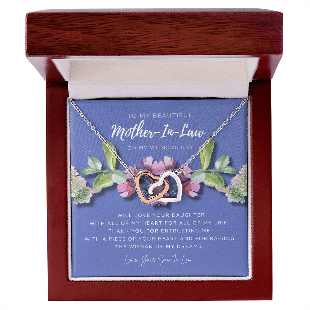 Mother Of The Bride Gift From Groom Mother In Law Gift On Wedding Day From Groom Gifts For Mother Of The Bride Future Mother-In-Law Interlocking Hearts Necklace