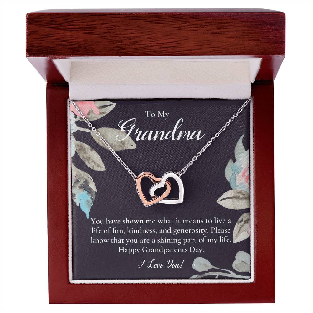 Gift For Grandma Necklace Grandmother Birthday Gift From Granddaughtergrandson To My Grandma Necklace Gift Grandmother Gift Grandparents Day Gift Interlocking Hearts Necklace