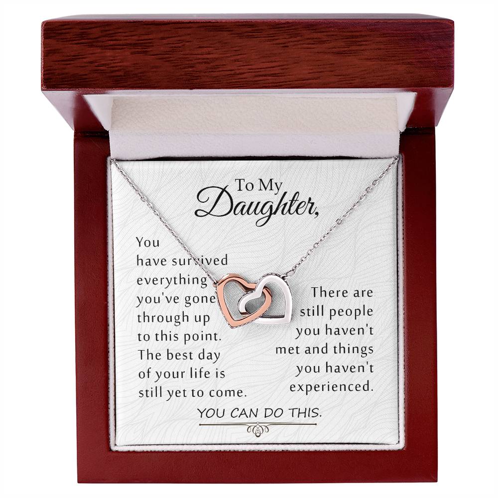 To My Daughter - You Can Do This Interlocking Hearts Necklace