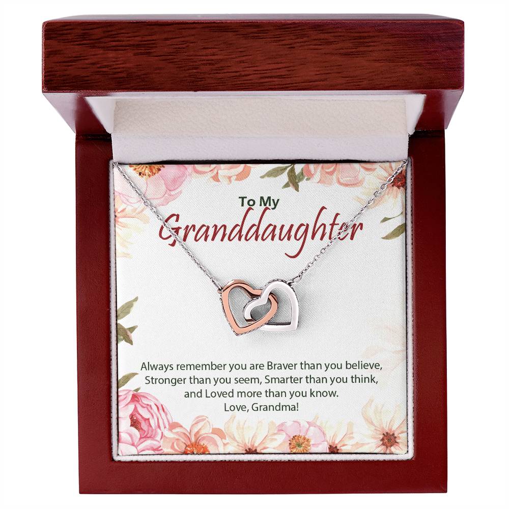 Interlocking Hearts Necklace For Granddaughter
