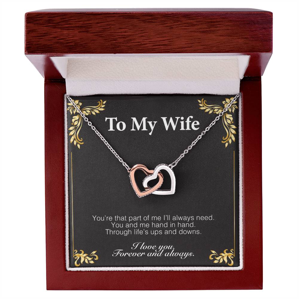 To My Wife - Luxury Interlocking Hearts Lovecube Interlocking Hearts Necklace